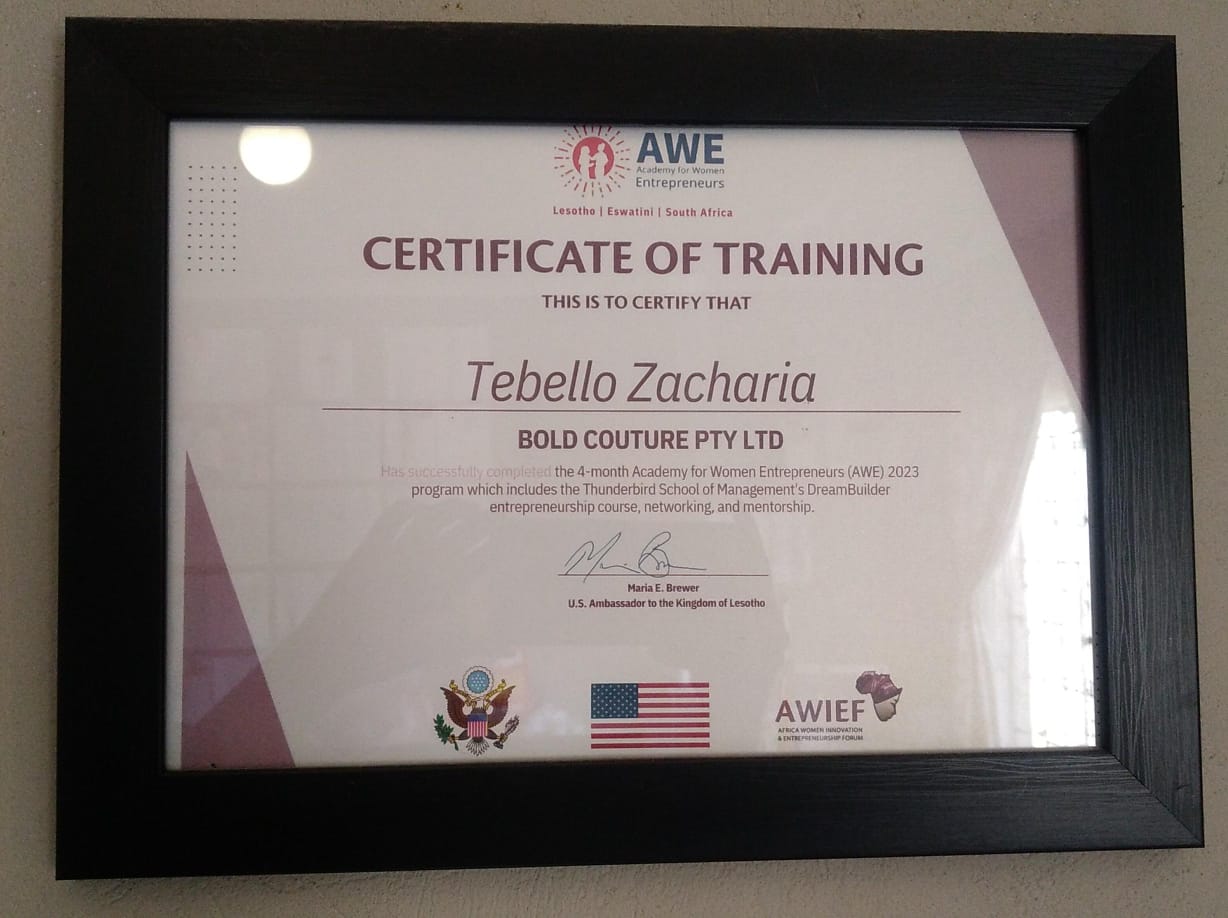 AWE Training Certificate